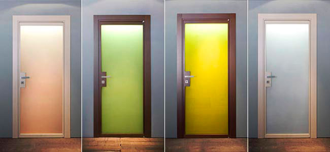 Стеклянные межкомнатные двери различных цветов