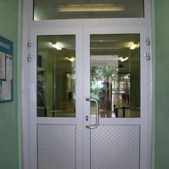 дверь из алюминиевого профиля со стеклами